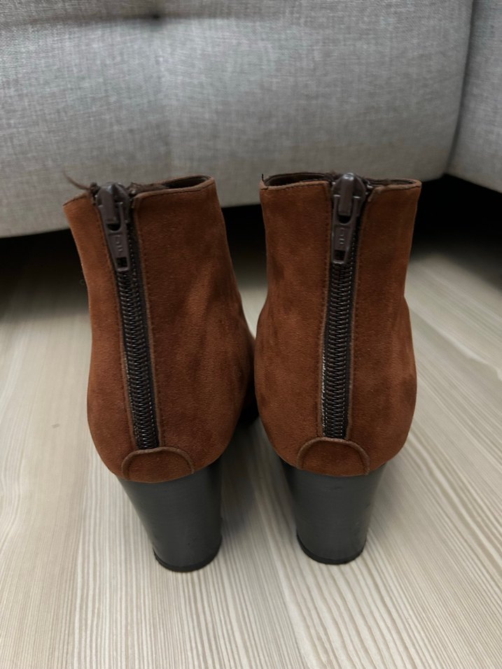 Kahverengi Süet Kadın Topuklu Bot - Görsel 3
