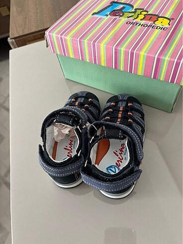 21 Beden mavi Renk Ortopedik bebek ayakkabısı