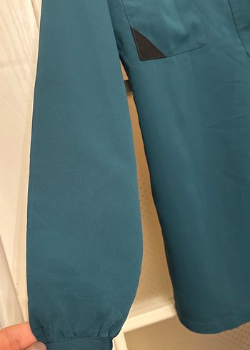 l Beden turkuaz Renk Düğmeli Turkuaz Hamile Bluzu