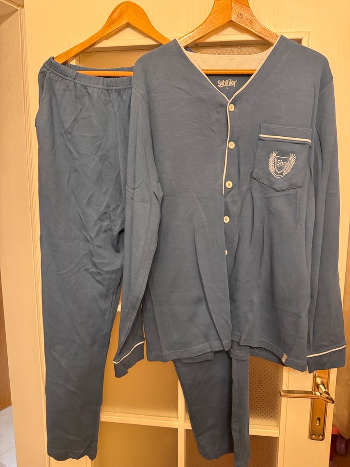 Gri Düğmeli Erkek Pijama Takımı Şahinler - Görsel 2