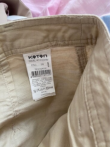 38 Beden camel Renk KOTON KETEN KARGO PANTOLON