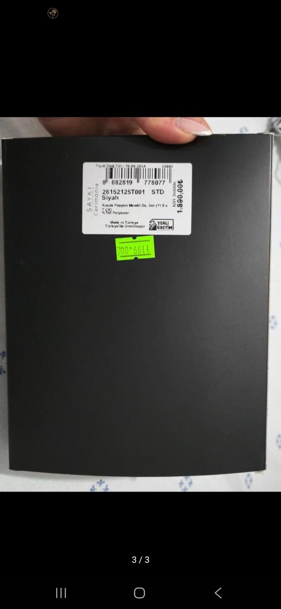 Damat Papyon -Yaka Mendili - Kuşak Seti Orjinal Mağaza ürünüdür - Görsel 3