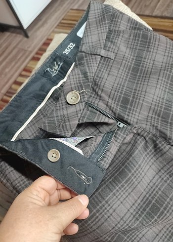 Gri Ekoseli Kemerli erkek umaş Pantolon - Görsel 6