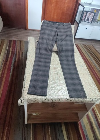 Gri Ekoseli Kemerli erkek umaş Pantolon - Görsel 7