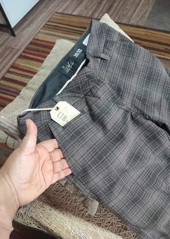 Gri Ekoseli Kemerli erkek umaş Pantolon - Görsel 3