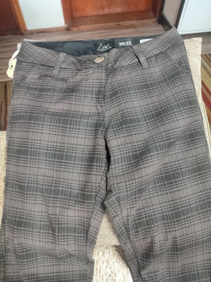 Gri Ekoseli Kemerli erkek umaş Pantolon - Görsel 2