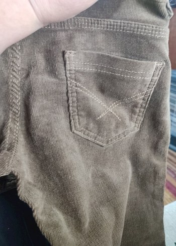 Düğmeli Kadın Süet Pantolon - Kahverengi - Görsel 5