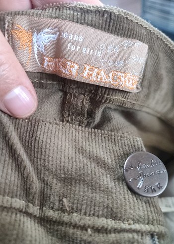 Düğmeli Kadın Süet Pantolon - Kahverengi - Görsel 6