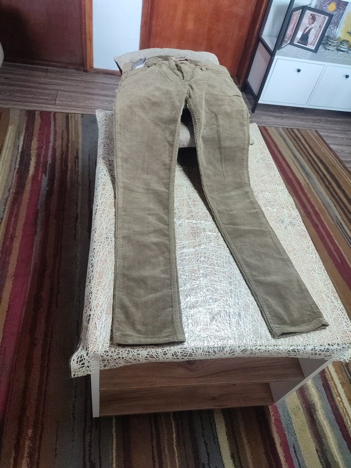 Düğmeli Kadın Süet Pantolon - Kahverengi - Görsel 3