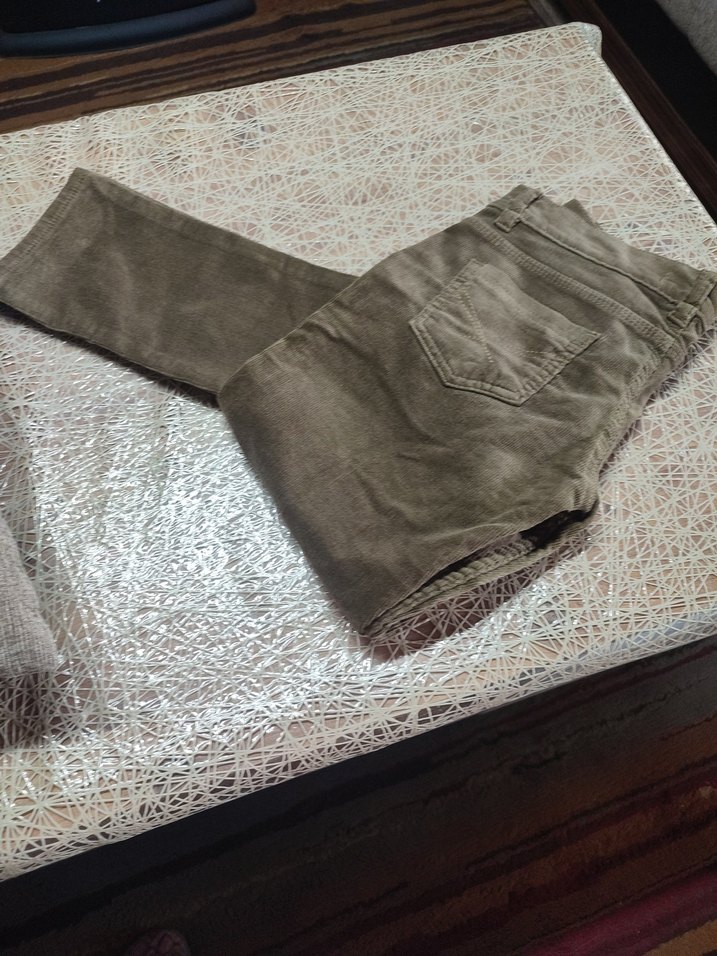 Düğmeli Kadın Süet Pantolon - Kahverengi - Görsel 4