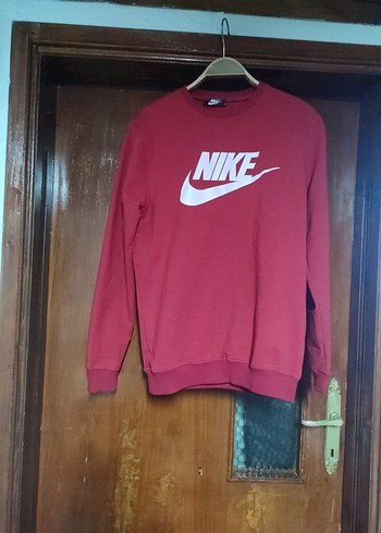 Nike Kirmizi Nike Baskili Erkek Sweatshirt