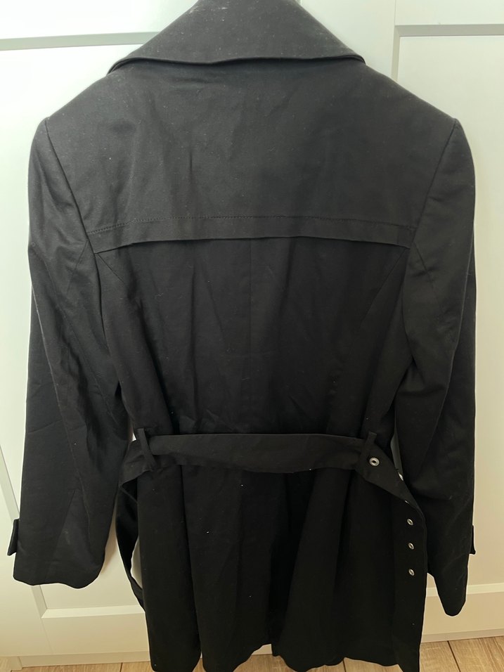 Siyah Kadın Midi Trençkot - Görsel 4