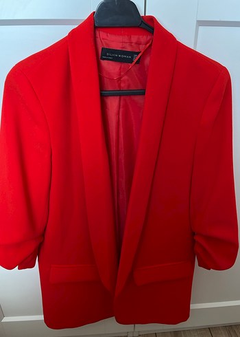 Klasik Kırmızı Kadın Blazer Ceket