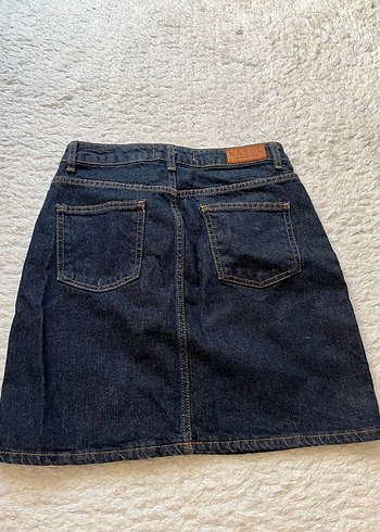 Lacivert Denim Etek Karol - Görsel 2