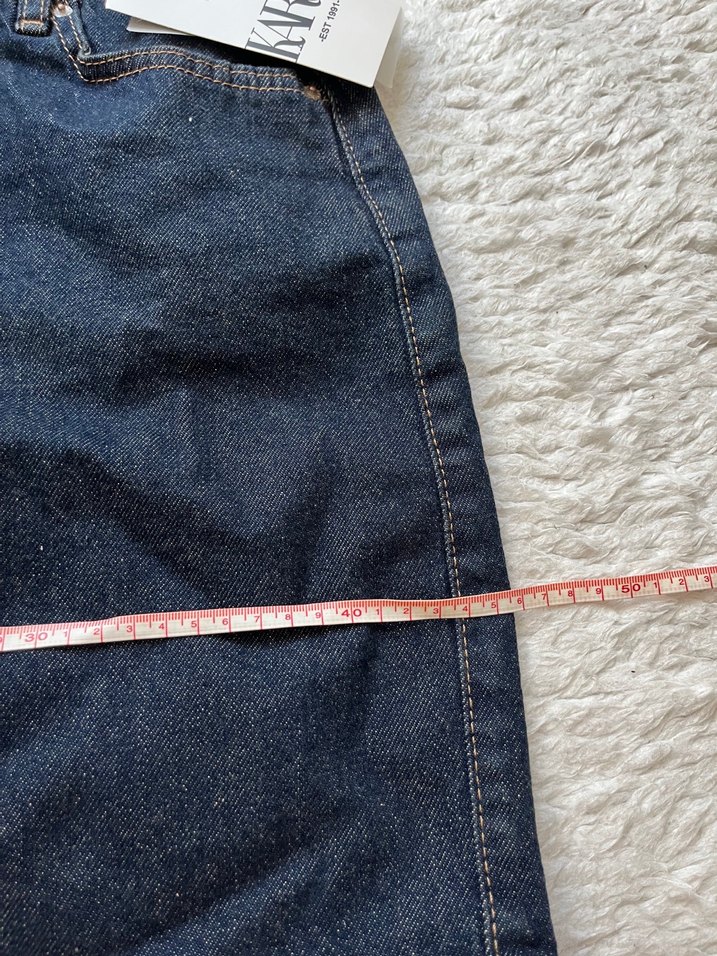 Lacivert Denim Etek Karol - Görsel 5
