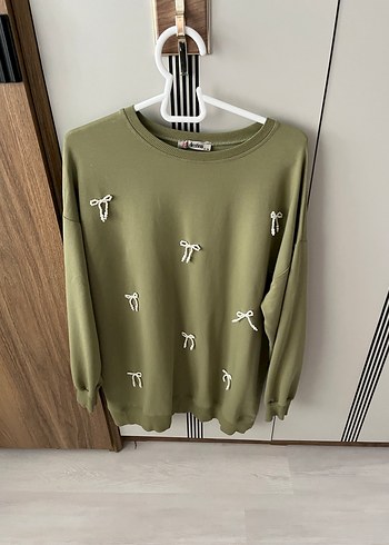 Pembe Nakışlı Mini Sweatshirt - Görsel 3