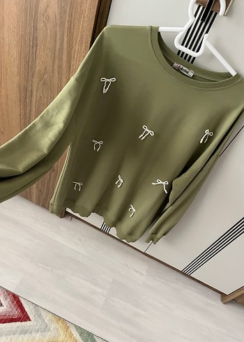 Pembe Nakışlı Mini Sweatshirt - Görsel 4