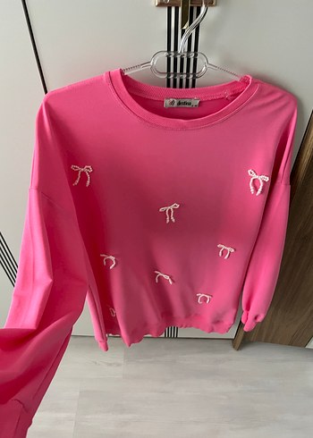 Pembe Nakışlı Mini Sweatshirt - Görsel 2