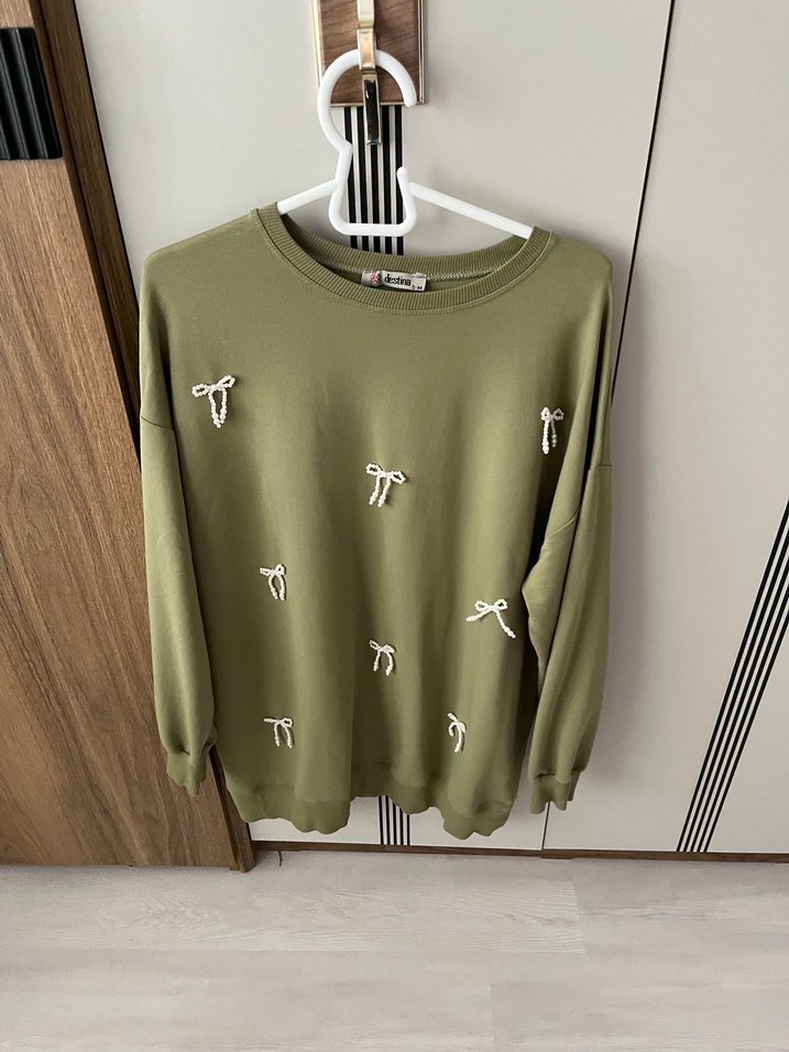 Pembe Nakışlı Mini Sweatshirt - Görsel 3