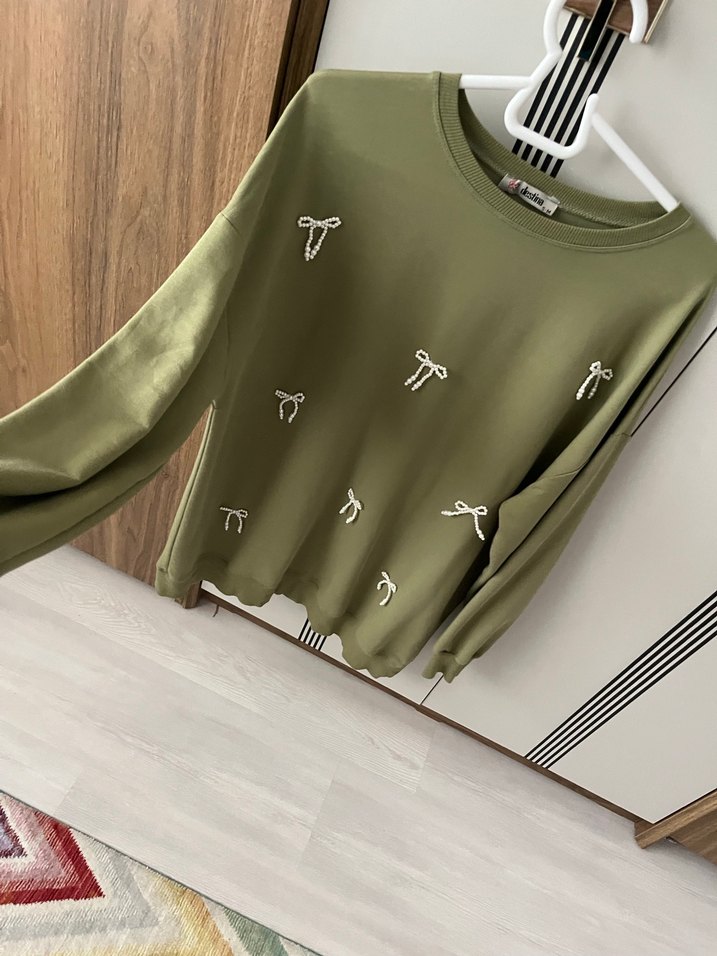 Pembe Nakışlı Mini Sweatshirt - Görsel 4