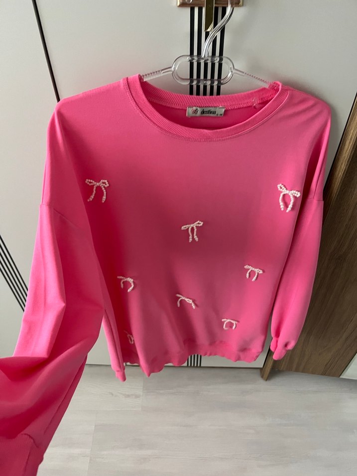 Pembe Nakışlı Mini Sweatshirt - Görsel 2