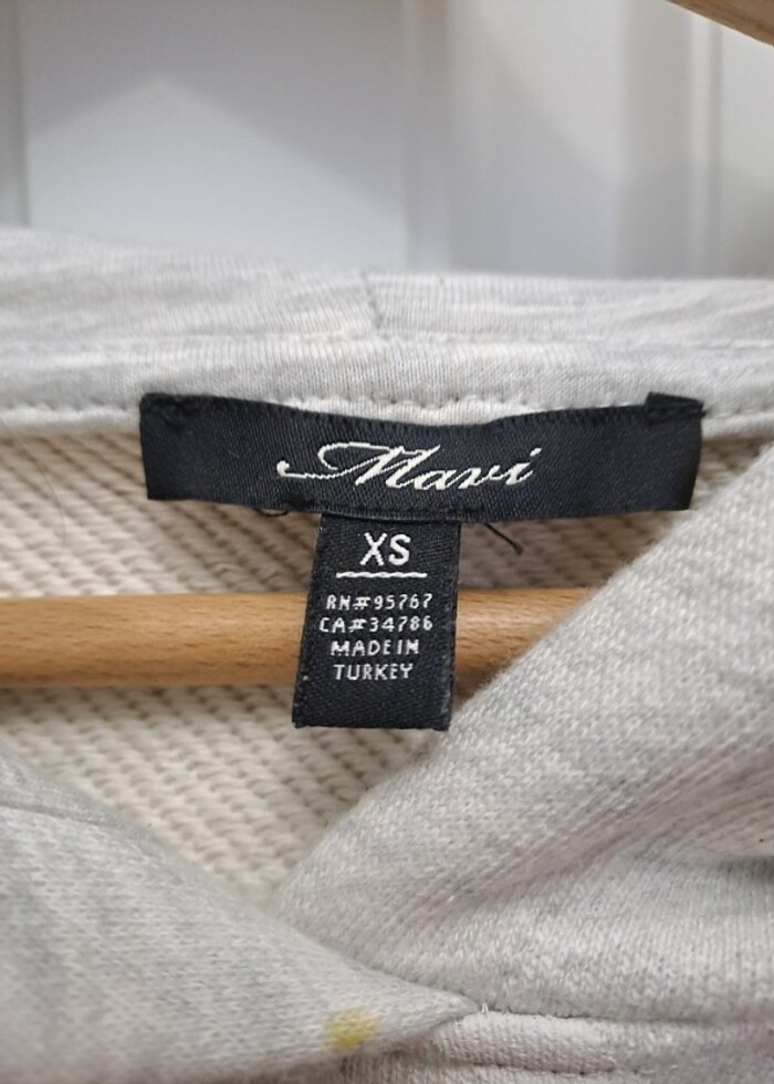 Yeni , Mavi Jeans Kapşonlu Sweatshirt - Görsel 5