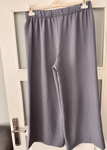 Gri Uzun Kadın Pantolon - Görsel 4