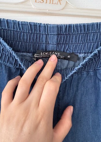 Kadın Koyu Mavi  Kot Pantolon - Görsel 3