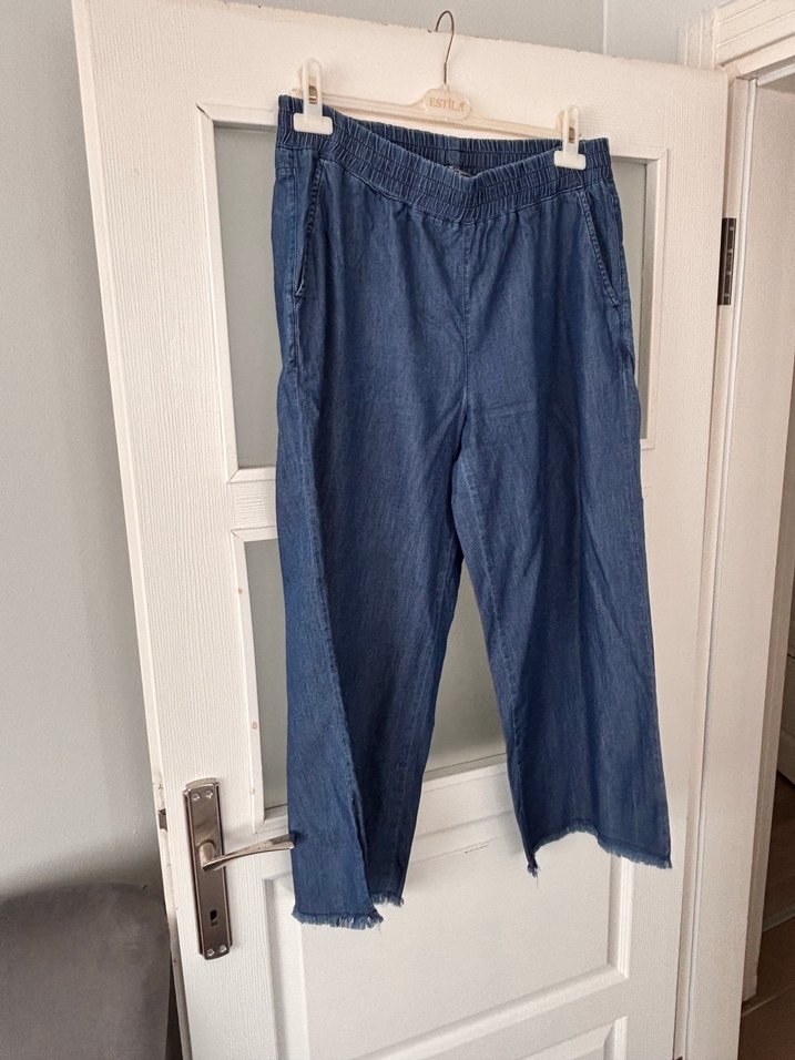 Kadın Koyu Mavi  Kot Pantolon - Görsel 2