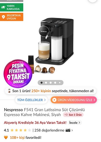 Nespresso Siyah Kahve Makinesi - Görsel 6