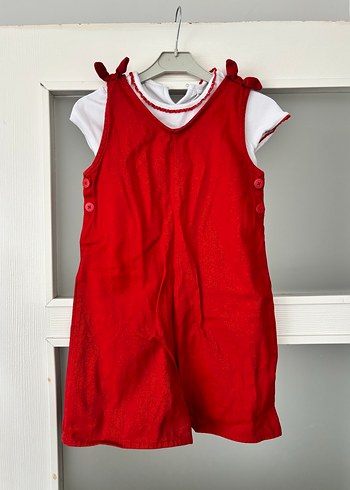 Kız Çocuk Kırmızı tulum - Görsel 2