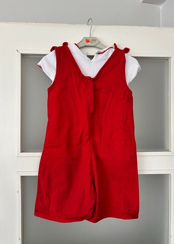 Kız Çocuk Kırmızı tulum - Görsel 6