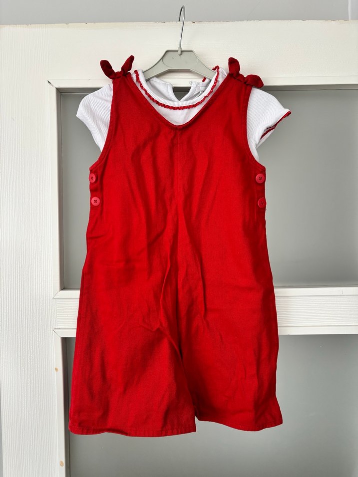 Kız Çocuk Kırmızı tulum - Görsel 2