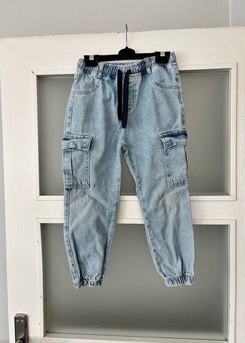 Erkek Çocuk  Bağcıklı Denim Pantolon - Görsel 2