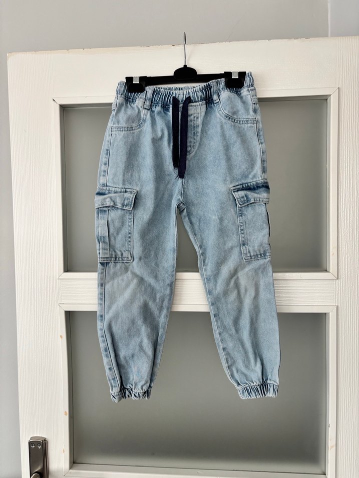 Erkek Çocuk  Bağcıklı Denim Pantolon - Görsel 2