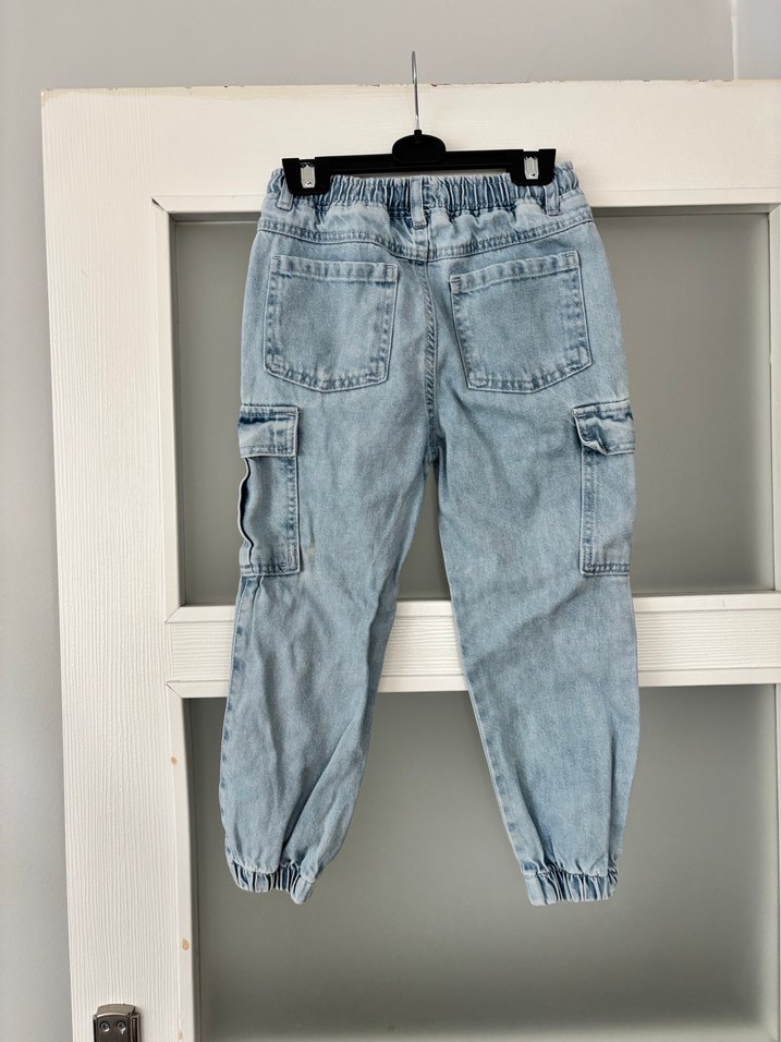 Erkek Çocuk  Bağcıklı Denim Pantolon - Görsel 3