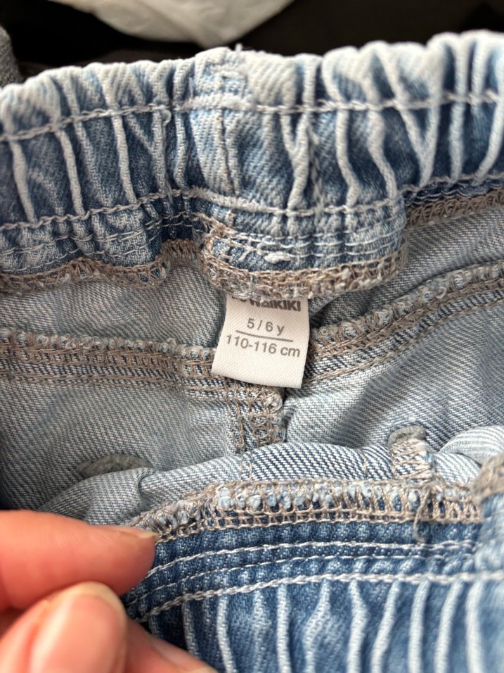 Erkek Çocuk  Bağcıklı Denim Pantolon - Görsel 5