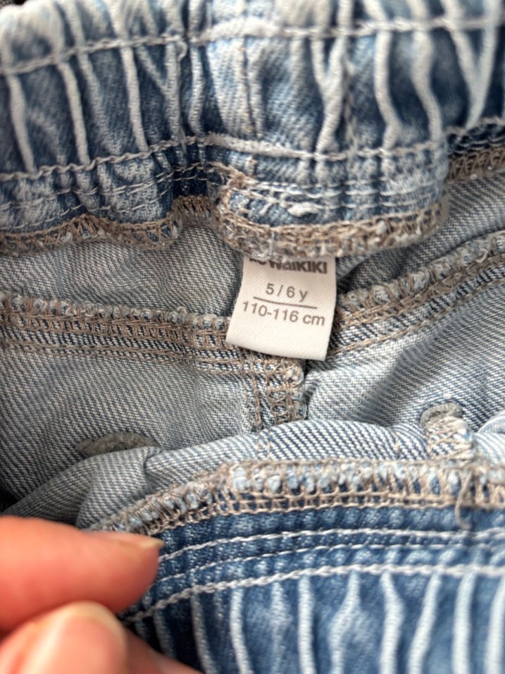 Erkek Çocuk  Bağcıklı Denim Pantolon - Görsel 4