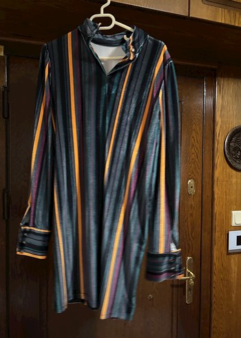 Uzun Kollu, Piliseli, Çok Renkli Kadın elbise - Görsel 2