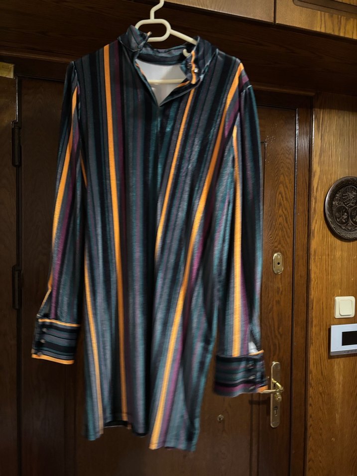 Uzun Kollu, Piliseli, Çok Renkli Kadın elbise - Görsel 2