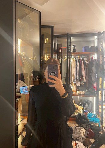 Siyah Transparan Mini Gotik Elbise - Görsel 2