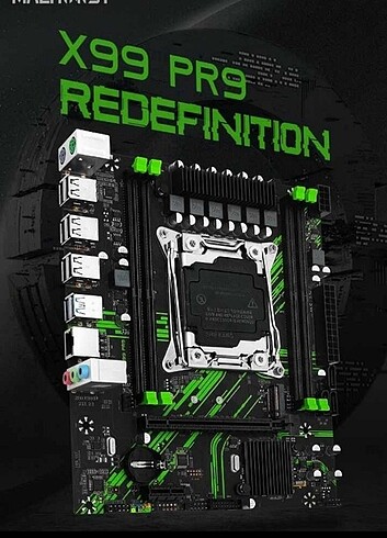 PR9 ANAKART+E5 2560 V4 CPU + DDR4 16GB 2133MHZ RAM bellek