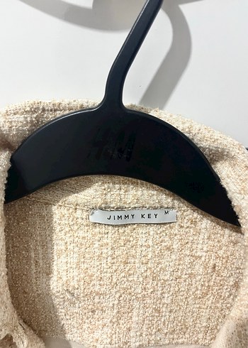 Bej Düğmeli Rahat Kesim Kadın Ceket - Görsel 2