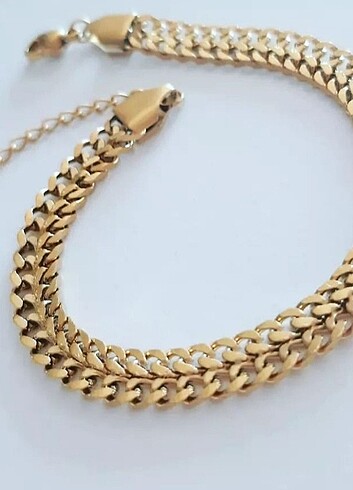 Çelik gold zigzag bileklik