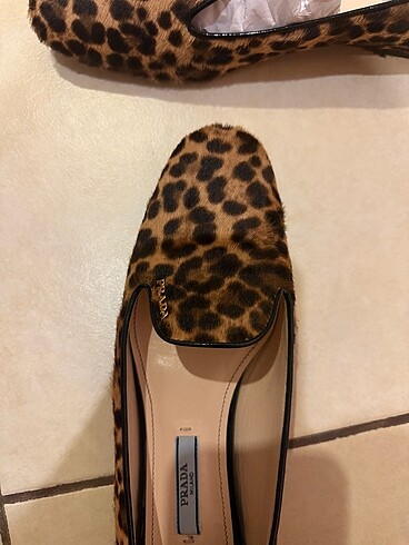 36,5 Beden kahverengi Renk Prada leopar loafer