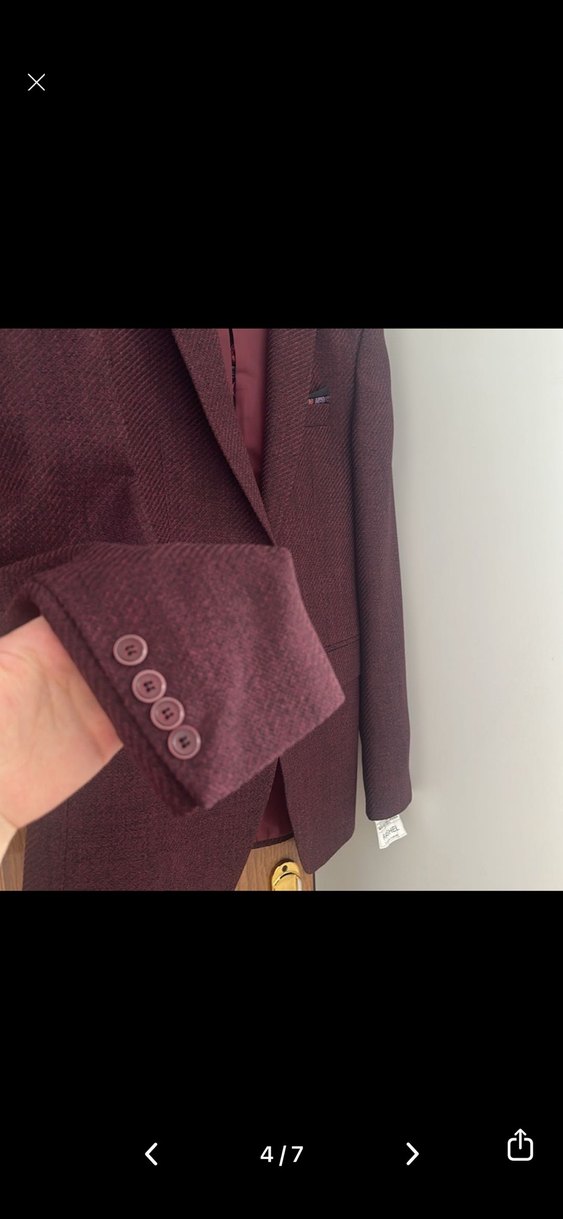 Bordo Erkek Klasik Kesim Ceket - Görsel 2