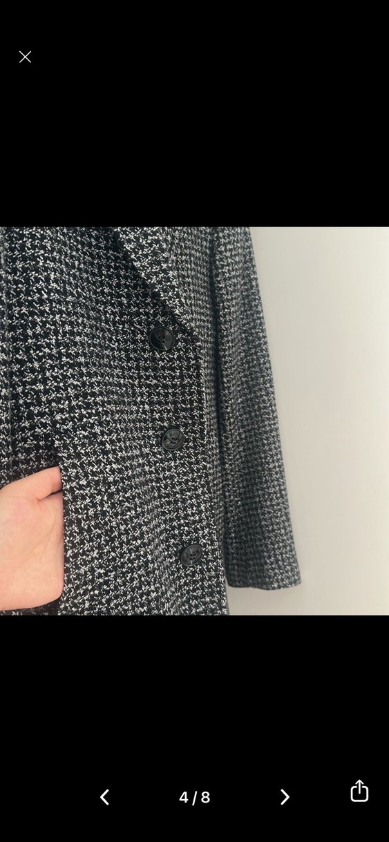 Düğmeli Gri Kadın Midi Blazer bir kere kullanıldı yeni sayılır - Görsel 2