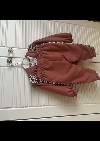 Kahverengi Leopar Desenli Kapüşonlu Kız pijama paraşut - Görsel 2