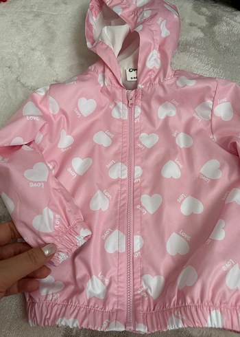 Kız Çocuk Kapüşonlu Pembe Yağmurluk - Görsel 3