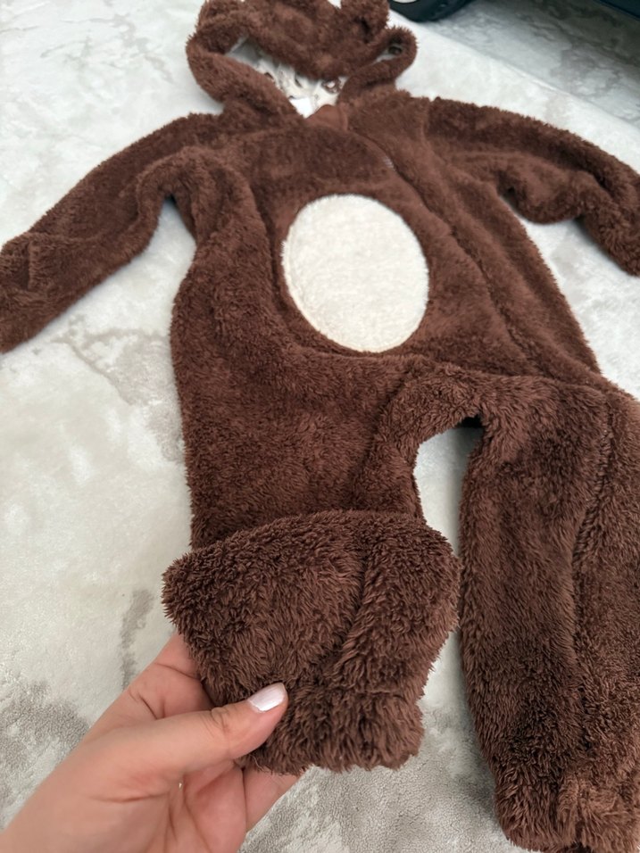 Kahverengi Kürklü Bebek Tulumu - Görsel 3